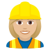 👷🏼‍♀️ woman construction worker: medium-light skin tone display on JoyPixels